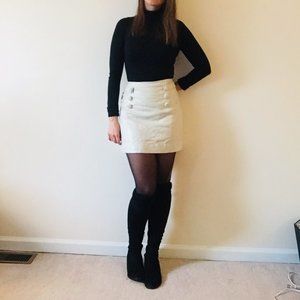 White/gold tinted JCrew A-line skirt